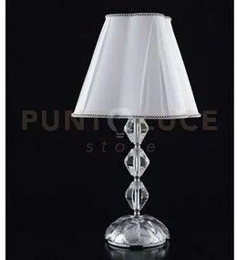 Lume riflesso cromo 1 luce attacco e27 40x65cm decorato in cristallo