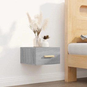 Comodino A Muro Grigio Sonoma 35x35x20 Cm /