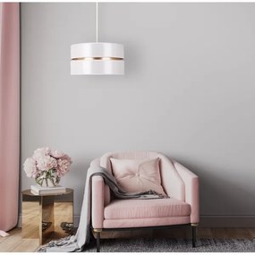 Duolla - Lampadario a sospensione con filo DUO 1xE27/15W/230V diametro 40 cm bianco/oro