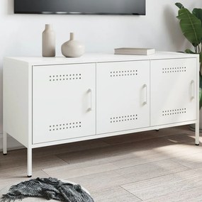 Mobile Tv Bianco 100,5x39x50,5 Cm İn Acciaio /