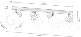 Spot-Light DO2248456 - Faretto da binario TRENDY 4xE27/15W/230V pino