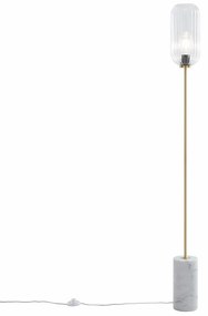 Lampada da terra Art Déco in ottone con vetro trasparente - Rid