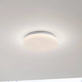 Lindby Plafoniera da esterno a LED Kirkola, 3000 K, Ø 26 cm, bianco