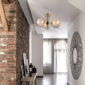 Lampadario a sospensione con supporto rigido ROLLO 3xG9/5W/230V oro/fumé beige