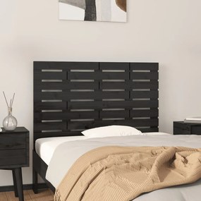 Testiera Da Parete Nera 96x3x63 Cm İn Legno Massello Di Pino /