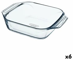 Teglia da Cucina Pyrex Irresistible Quadrato Trasparente Vetro 6 Unità 29,2 x 22,7 x 6,8 cm