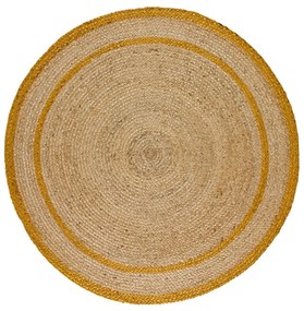 Tappeto rotondo in colore naturale e senape ø 90 cm Mahon - Universal