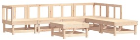 Set divani da giardino 7 pz con cuscini in legno massello