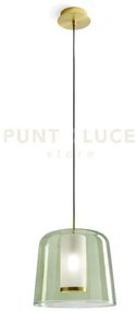 Frida sospensione 1 luce vetro verde attacco g9 attacco g9 d.25cm