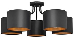 Lampadario a plafone ALBA 5xE27/15W/230V nero/dorato