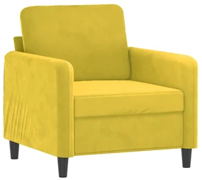 Poltrona giallo 60 cm velluto