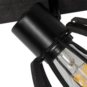 Plafoniera industriale nera 2 luci - Fotu