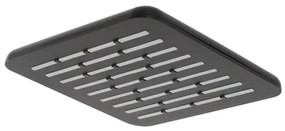Soffione doccia 20 x 20 cm in finitura nero anticalcare Hidra