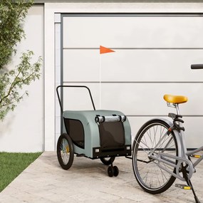 Rimorchio Da Bici Per Animali Grigio E Nero Oxford E Ferro /