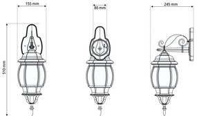 Applique da Esterno Storica E27 IP54 Verde Anticato - Serie BELLINI 1B
