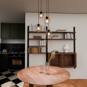 Lampadario a Sospensione ISTAR 4 PREMIUM 4xE27 in Acciaio e Vetro