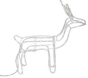 Lampada da terra natalizia renna con slitta 176 cm con LED e timer IP44 - Sori