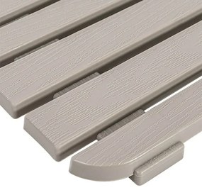 Pedana doccia antiscivolo 80x50 cm tortora con effetto legno in plastica