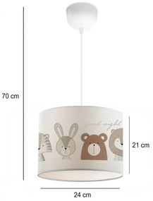 Lampadario per bambini CANDY 1xE27/40W/230V bianco/marrone