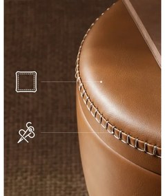 Pouf in pelle CORE colore cognac