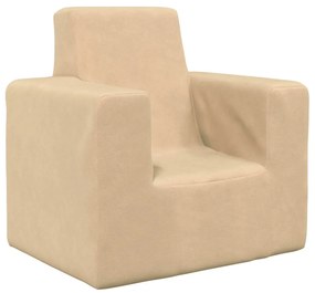 Divano Per Bambini Crema İn Morbido Peluche /