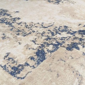 Bellissimo tappeto moderno di colore beige con dettagli blu Larghezza: 200 cm | Lunghezza: 290 cm