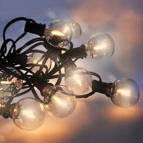 Brilagi - Catena decorativa LED da esterno GIRLANDA 10xE12 8m nera IP44 bianco caldo