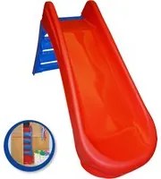 Scivolo per Bambini 130x47x72 cm Pieghevole in Plastica Rosso e Blu