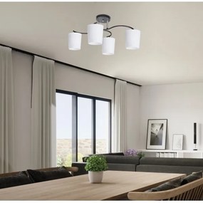 Lampadario a sospensione con supporto rigido ESNYR 4xE27/40W/230V nero/bianco