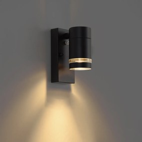 Lampada da parete moderna da esterno nera IP44 con sensore crepuscolare - Ensam