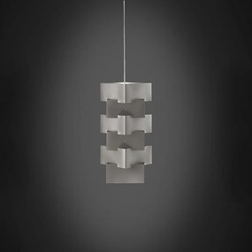 Sospensione Moderna 1 Luce Building In Polilux Silver D36 Made In Italy