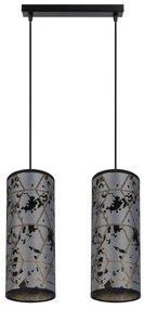 Lampadario a sospensione con filo AVALO 2xE27/60W/230V grigio/nero