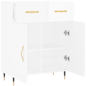 Credenza 69,5x34x90 cm in legno multistrato bianco lucido