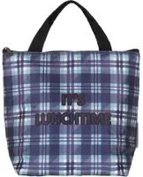 Borsa lunch box tartan blu