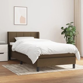Giroletto A Molle Con Materasso Marrone Scuro 90x190cm Tessuto /
