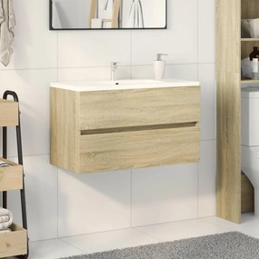 Mobile Lavabo Rovere Sonoma 80x38,5x45 Cm İn Legno Multistrato /