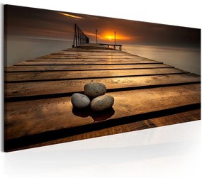 Quadro Stones on the Pier  Colore Arancione, Dimensioni e Misure 135x45