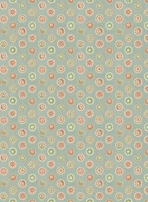 GP & J Baker Carta da parati Court Buttons - Aqua/ Red