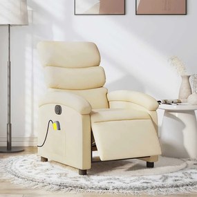 Poltrona Reclinabile Massaggiante Elettrica Crema İn Tessuto /