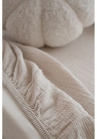 Lenzuolo con angoli per bambini beige in mussola per culla 60x120 cm Burumcuk – Mijolnir