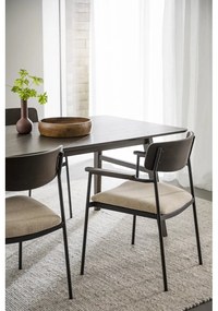 Sedie da pranzo color crema e marrone scuro in un set di 2 pezzi Maymont - Rowico