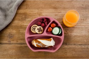 Piatto per bambini in silicone color mattone 19x20,5 cm Dusky Pink - Kindsgut