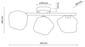 Lampadario a incasso LAVA 3xG9/8W/230V bronzo/fumé beige