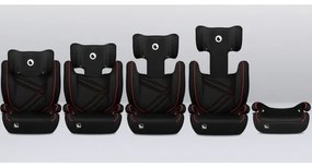 Lionelo - Seggiolino auto HUGO i-Dimensioni 100-150 cm nero/rosso