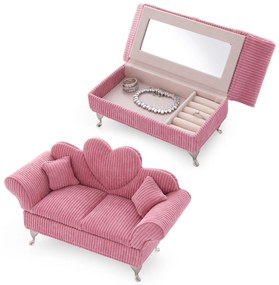 Divanetto portagioie rosa 24x13x10 cm