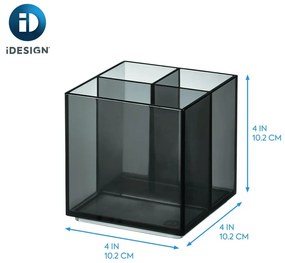 Organizzatore da bagno nero opaco per cosmetici in plastica riciclata Cosmetic Cube - iDesign