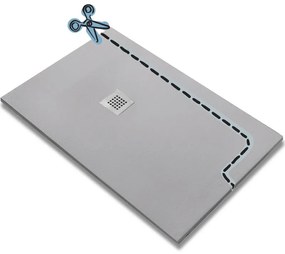 Piatto doccia SANYCCES in resina Strato grigio L 160 x L 100 x H 2.7 cm effetto ardesia