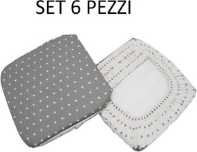 Cuscino Coprisedia Mollettone imbottito con fascia elastico GRIGIO FANT.CUORE SET 6 PEZZI
