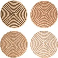 Tovaglietta rotonda spirale in carta e paglia chocolate 39 cm
