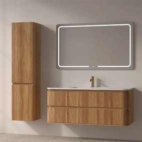 Mobile bagno cannettato 120 cm con lavabo in ceramica | KAM-NORTH-120C - KAMALU